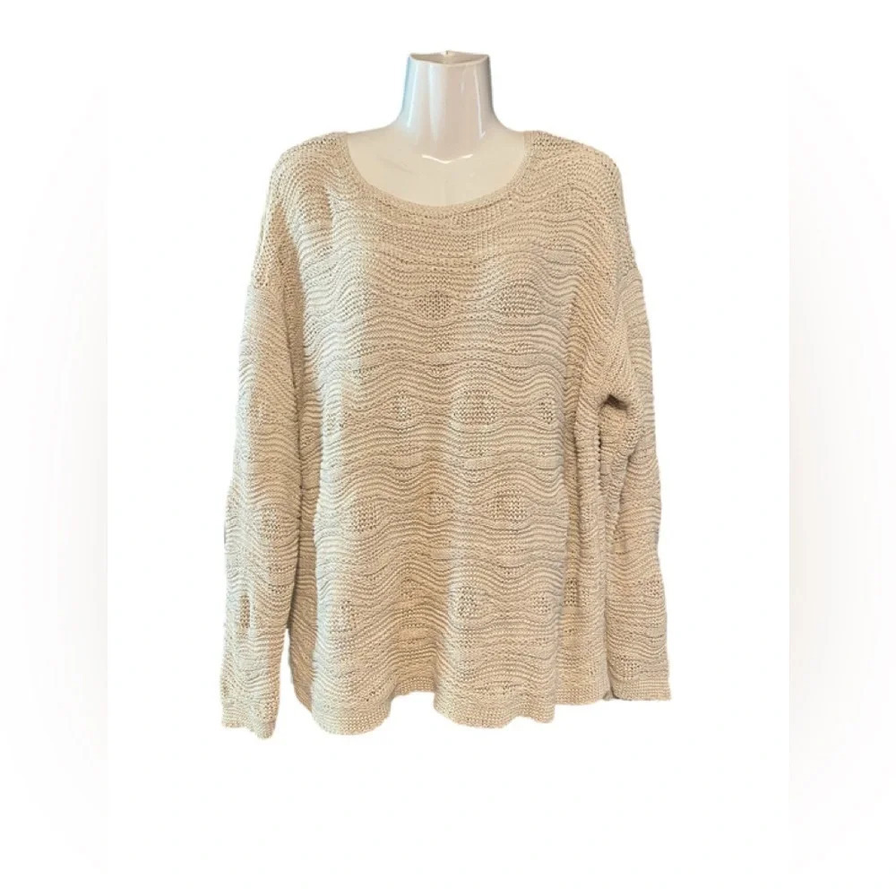 J. Jill Cream Textured Knit Sweater